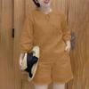 ZANZEA Women Long Sleeve Blouse and Shorts Summer Two Piece Suit Sets