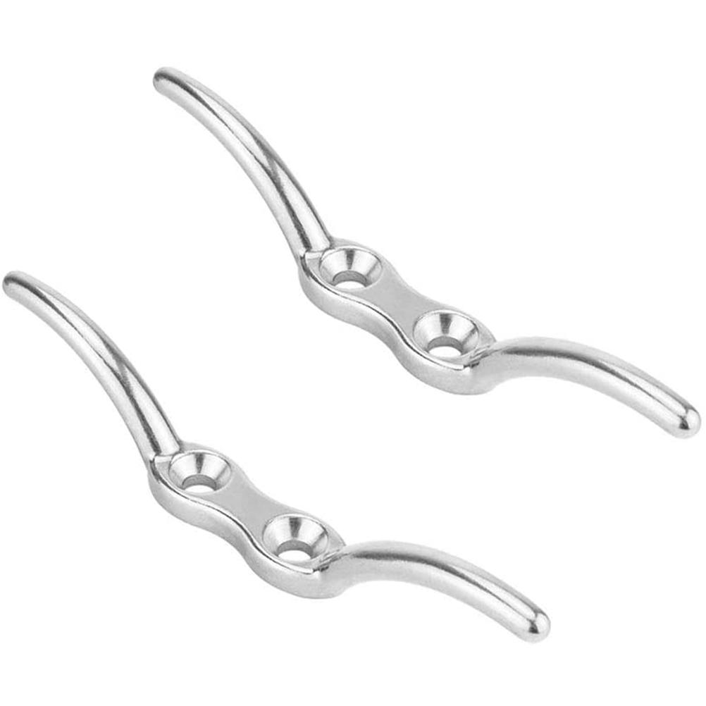 2PCS Flagpole Cleat Hook Flagpole Rope Cleat Hook Multipurpose Durable Stainless Steel Flagpole Accessories