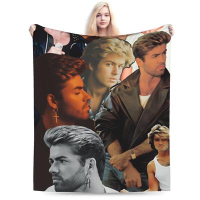 George Michael Britischer Sänger Plüschdecken Mädchen Jungen Flanell Überwurfdecke für Wohnzimmer Weiche Tagesdecke Geburtstagsgeschenk