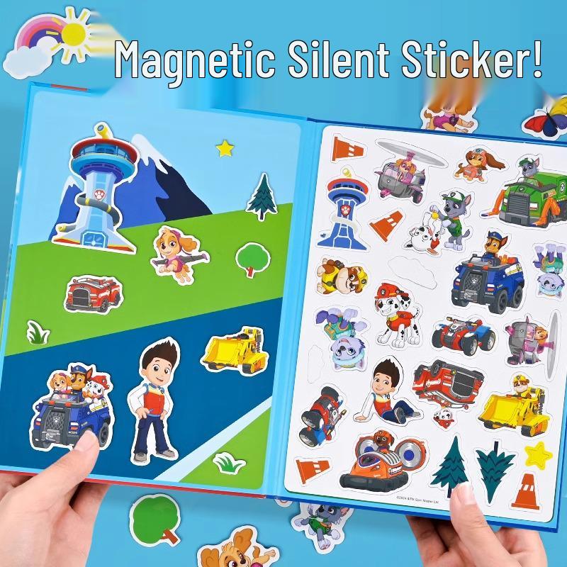 PAW Patrol Magnetic Quiet Book with Snap-on Magnet Stickers – DIY Magnetic Toy for Boys