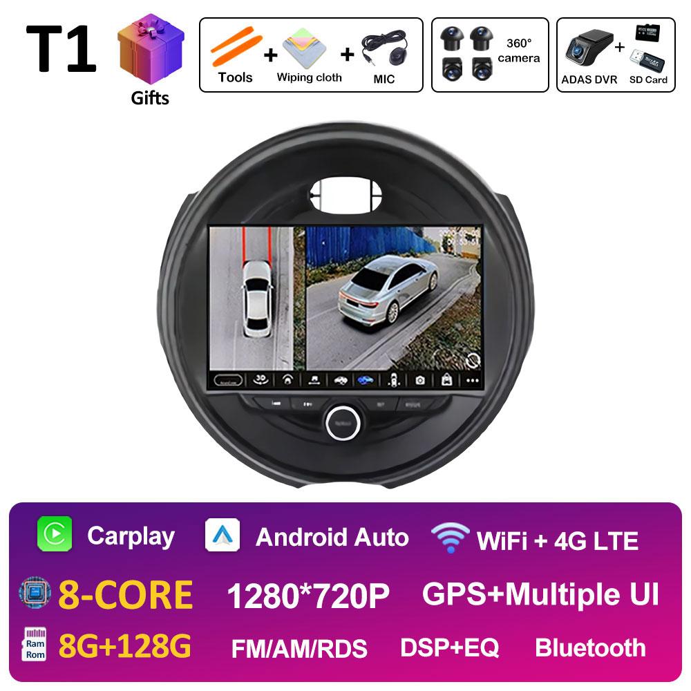 For BMW Mini Cooper Car Multimedia Audio Video Player Android OS Wireless Carplay DSP Stereo QLED IPS Screen Bluetooth Head Unit