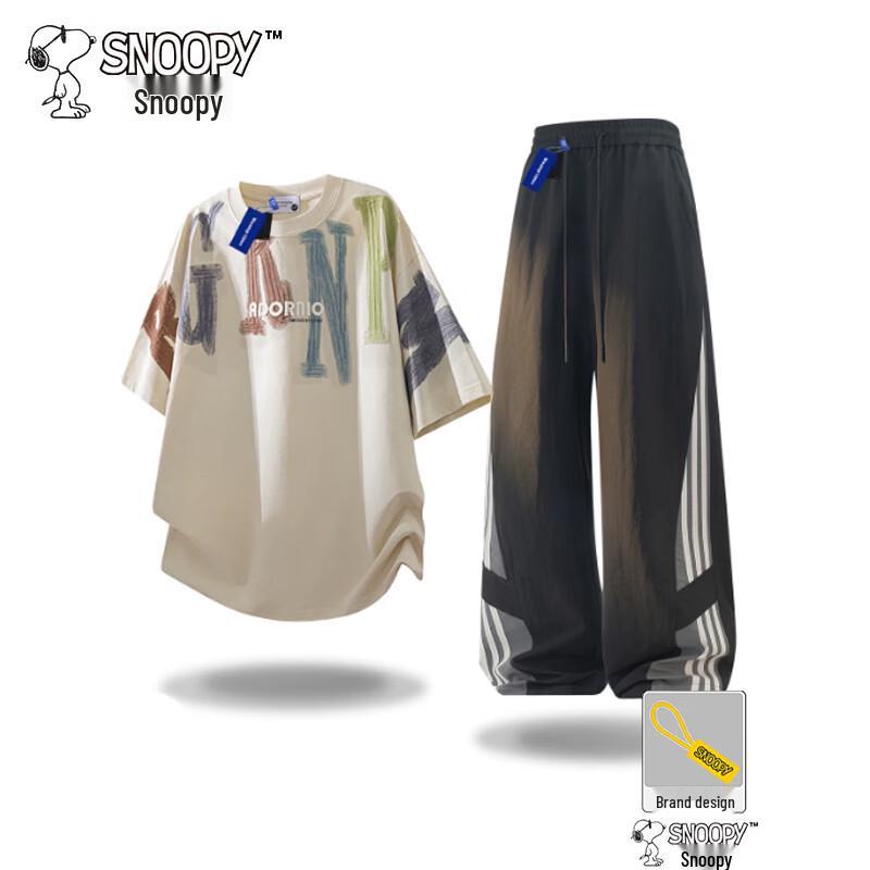 

Snoopy Men s Summer Casual Two-Piece Set 2XL