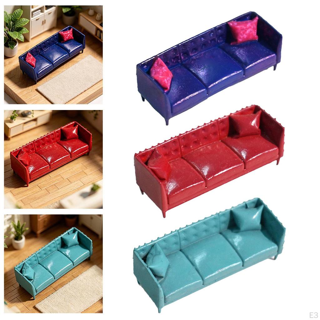 1/64 Scale Model Sofa, Miniature Furniture for Display, Artwork, Gift, Diorama, Decorative