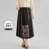 [National Style Improved Horse Face Skirt] 100% Mulberry Silk Summer Heavy Industry Floral Embroidery Silk Half Skirt