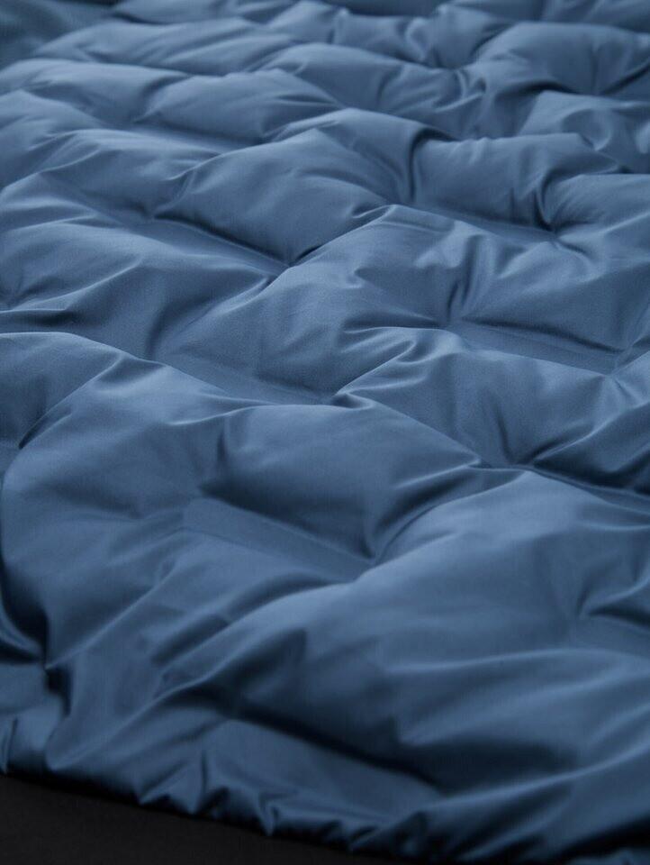 Demi-season Jacket Tom Tailor Hybrid Lightweight Quilted Jacket with a Hood In a Stand-up Collar In a Mystical Blue Color (1044092_36985)