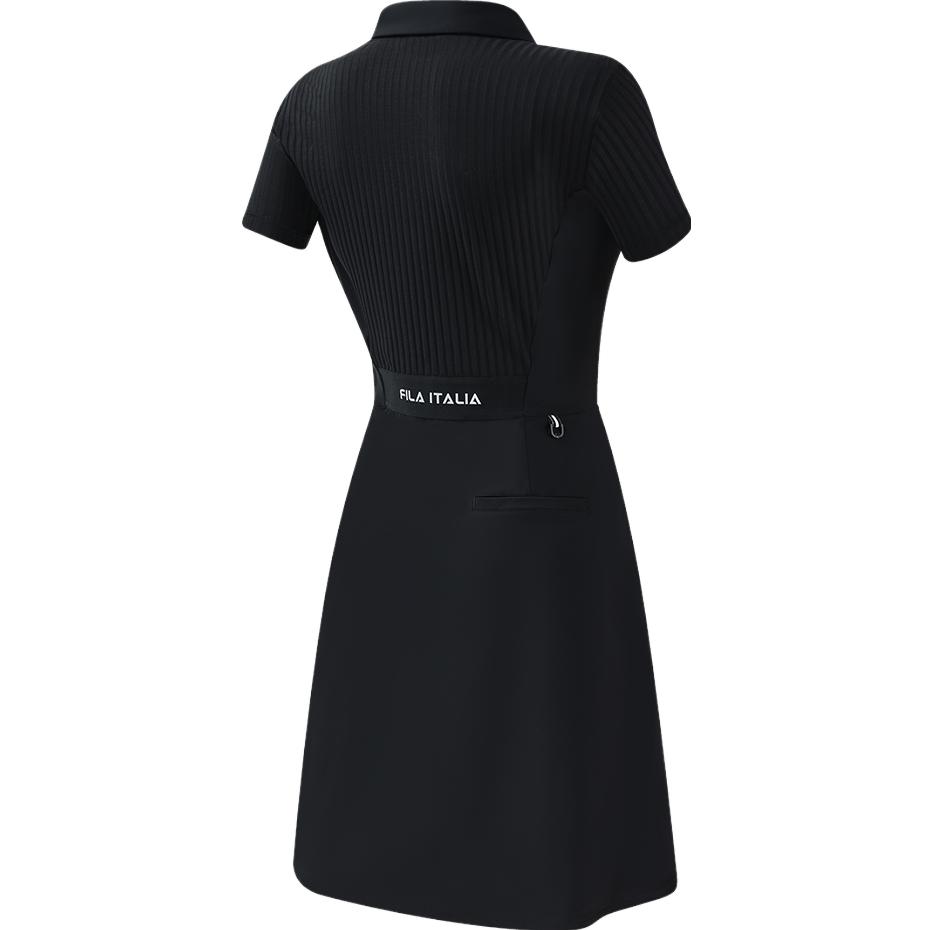 Fila Logo Solid Color Splicing UV Resistant Breathable Golf Polo Dress Women Dresses Legendary-Blue A11W325301F-NV
