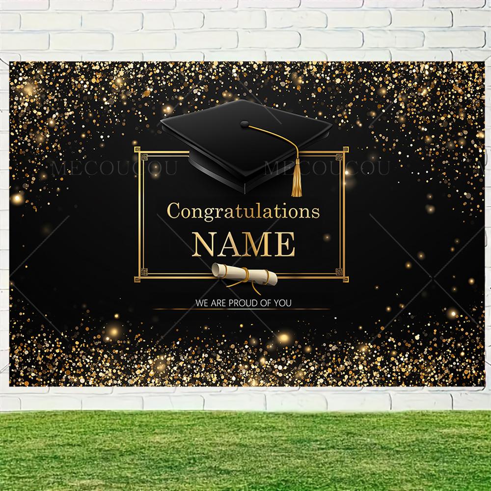 Graduate Themed Banner Customized Student Outdoor Garden Party Decorations Provided Portrait Photography Background Studio Props