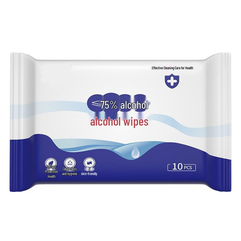 Compact Portable Alcohol Wipes: Eight-Pack Set of Individual, Disposable Cleaning Wipes