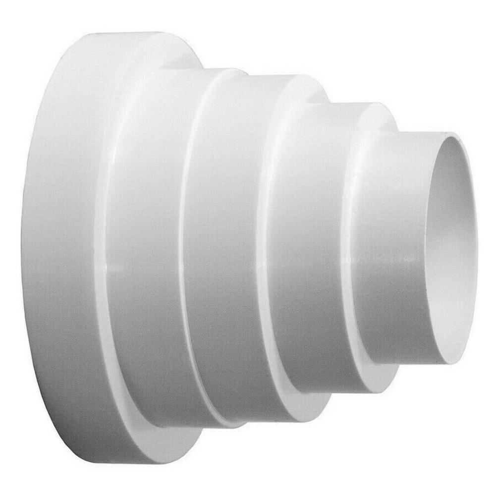 Extractor Fan Pipe Connector Duct Reducer ABS Plastic Sizes 80mm 100mm 120mm 125mm 150mm for Smooth Airflow Transition