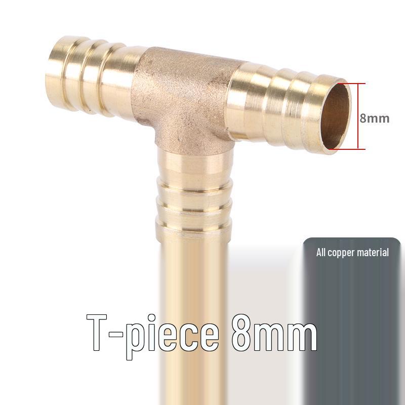 Brass Green Head Pagoda Straight-Through 2-Way or 4-Way Tee Fitting, Compatible with 6-16mm Tubing