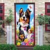 2pcs Warm and Cute Dog Wall Stickers Living Room Bedroom Children's Room Decoration Stickers Cartoon Animal Flowers Self Adhesiv