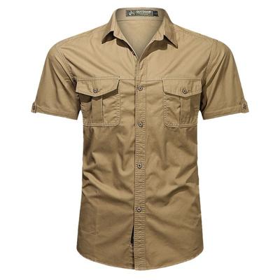 Men's Summer Men's Short-sleeved Shirts New Large Size Military Shirts Korean Style Casual Workwear Thin Tops