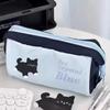1 Piece Student Pencil Case For Boy Girl Korean  Cartoon Black Cat Pencil Bag High Capacity Stationery Storage Bag School