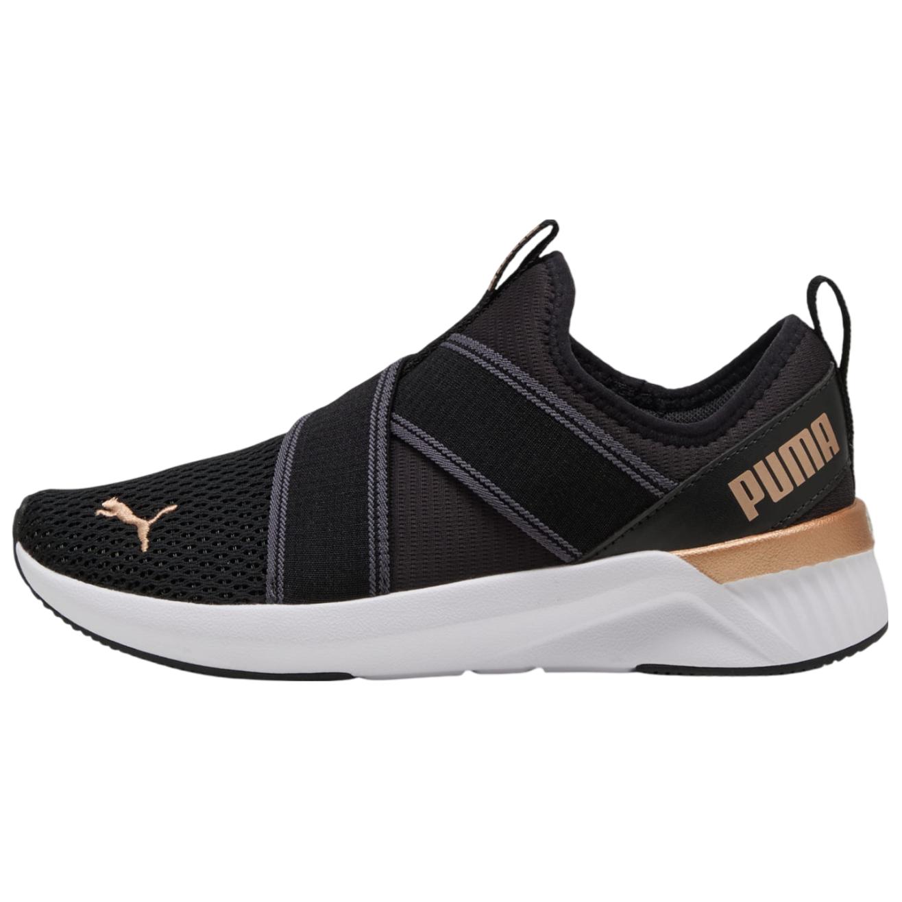 

PUMA Women s Softride Harli Slip-On Running Shoes Puma Black Puma White Puma Gold 311471-01 EU 36