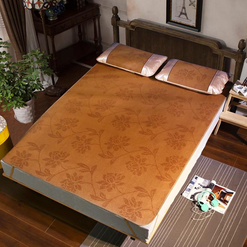 Washable Ice Silk Cool Pillowcase 48x74cm - Breathable, Sweat-Absorbent Summer Rattan Mat for Students