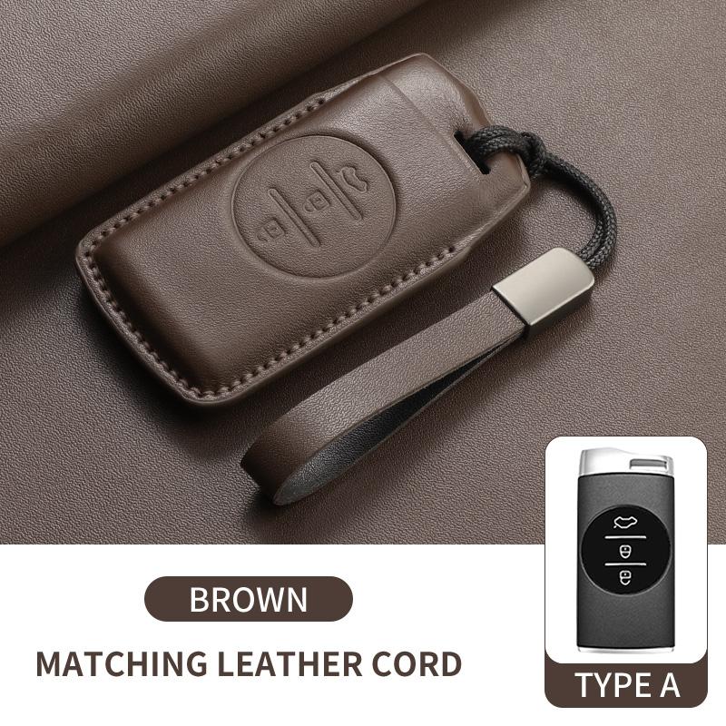 Fit For Chery Auto Tiggo 7 8 Arrizo 5 Pro Gx 5X Eq7 Exeed Series Rx Jaecoo J7 J8 Omoda 5 C5 Genuine Leather Auto Intelligent Key Fob Case Cover
