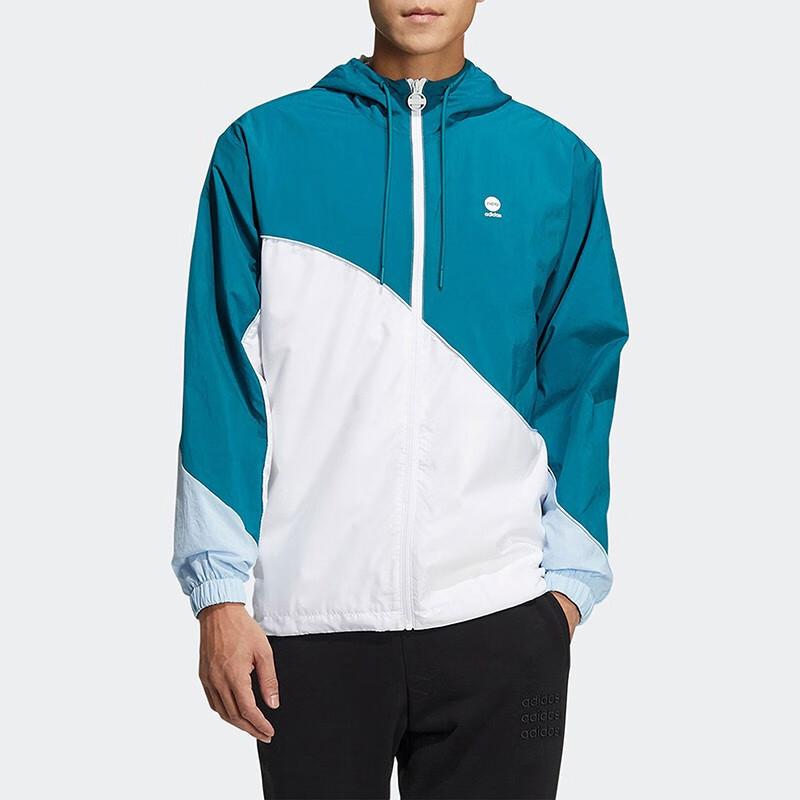 Adidas Neo Color Block Logo Langarm Kapuzenjacke Herrenjacken Blau HD4628
