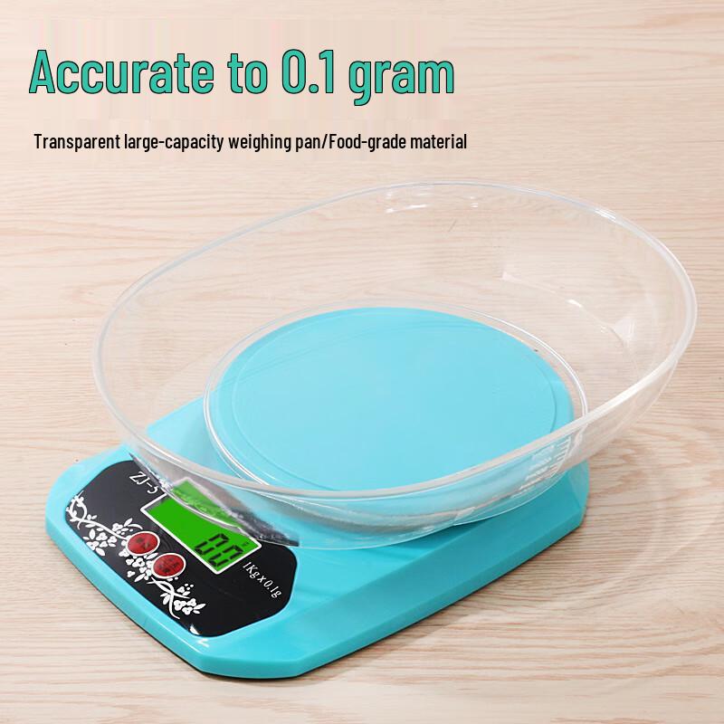 Qianju 5 kg Digitale Küchenwaage mit Schüssel(Versand in zufälliger Farbe)