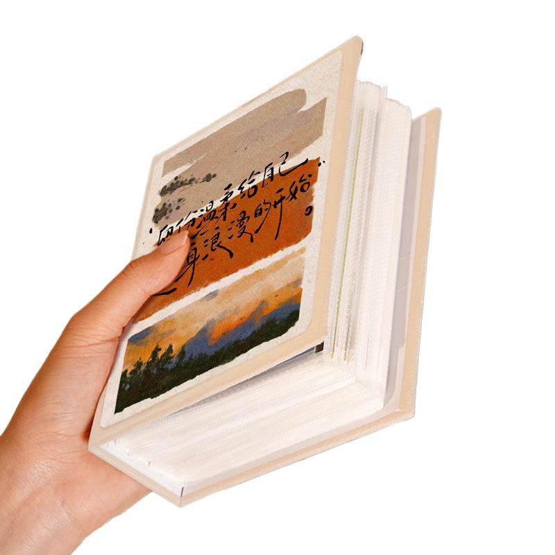 Vertikales Fotoalbum Scrapbook, 3x6 Zoll, Große Kapazität, Laminierter Karton, Inklusive Aufkleber