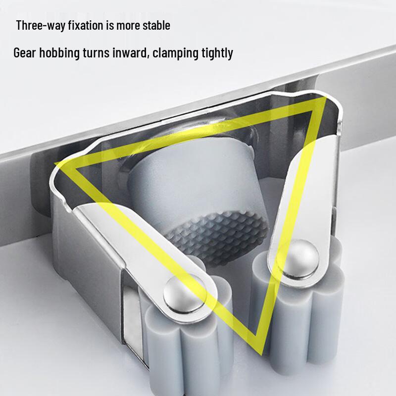 Longdai Stainless Steel Mop & Broom Holder with Hooks