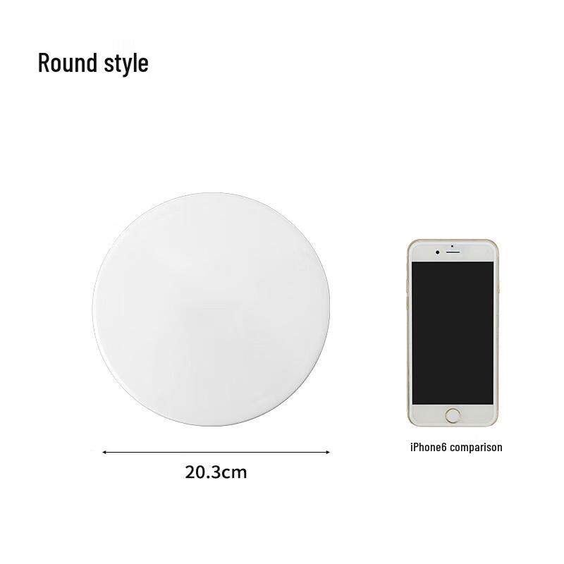 ZISIZ 8-inch White Ceramic Round Flat Plate