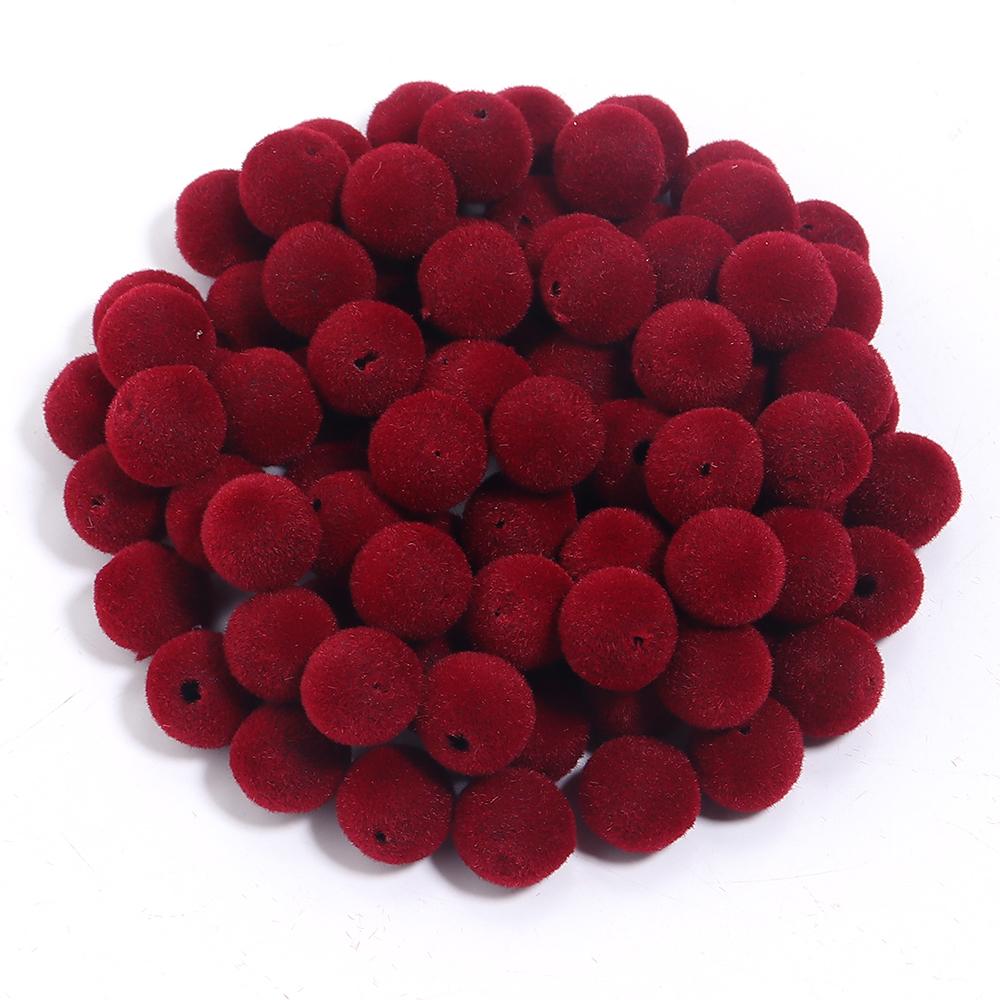 100Pcs 8mm Velvet Fabric Resin Beads Colored Loose Spacer Round Beads For Jewelry Making DIY Charm Bracelet Necklace Wholesale