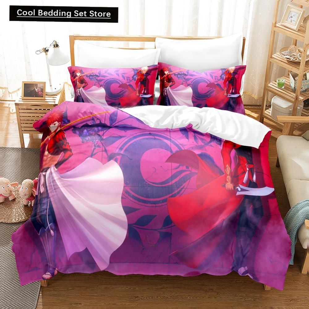 3D Tecknade serier Fate/Grand Order Emiya Alter Sängklädesset Enkelsäng Tvilling Full Queen King Size Sängset Vuxen Barn Sovrum Påslakan Set