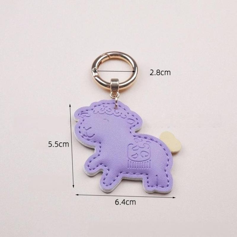 2027 Lunar New Year Goat Pendant Durable Pu Sheep Bag Keychain Decor For Handbags Backpacks Gift For Friends