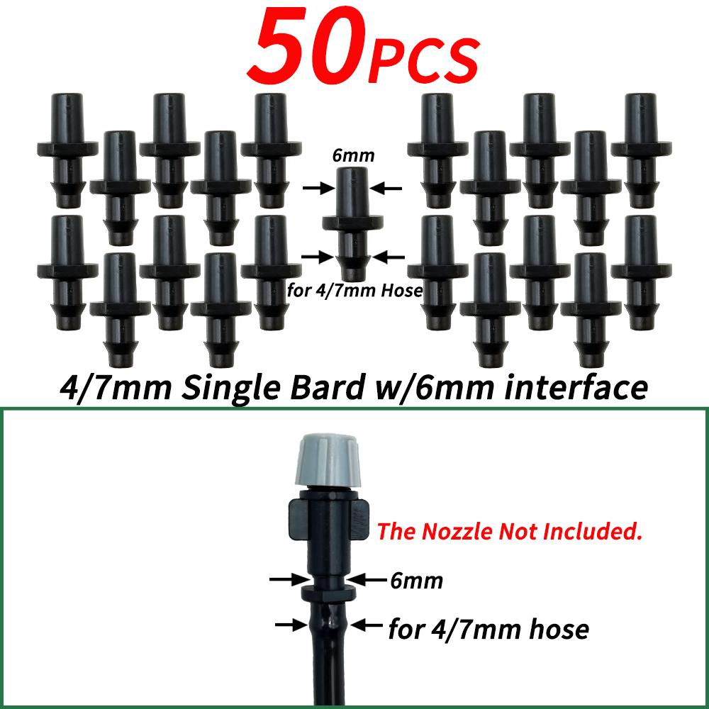 50-200PCS Durable 1/4'' C-type Hook Fixed Stem Support Holder Stakes for 4/7mm Hose Flowerpot Drip Irrigation Fitting Greenhouse