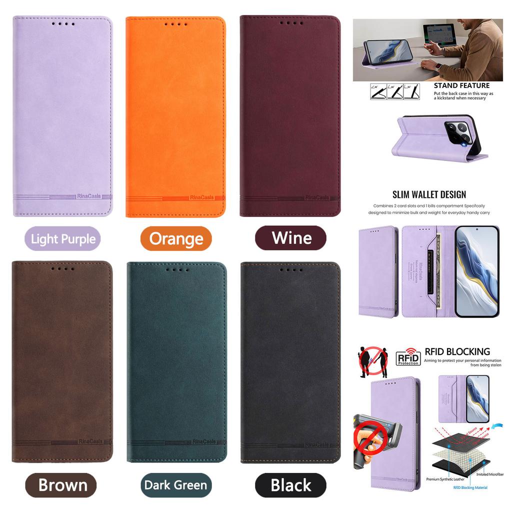 Luxury Flip Leather Wallet Phone Case with Bracket Stand for Xiaomi 17 Pro Max 17 15T 15 14 Pro 13 Ultra 14 13 Lite Civi3
