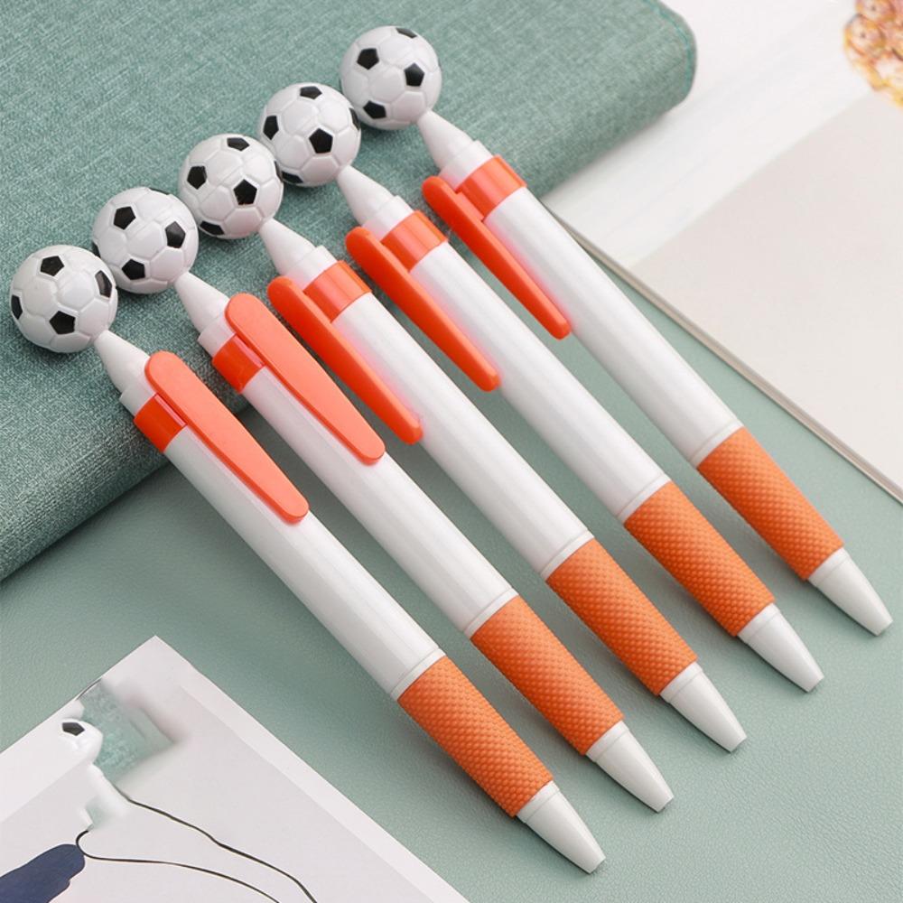 5pcs Soccer Shape Ink Pens Long-lasting Writing Pen Creative Press Pen  Student оранжевый