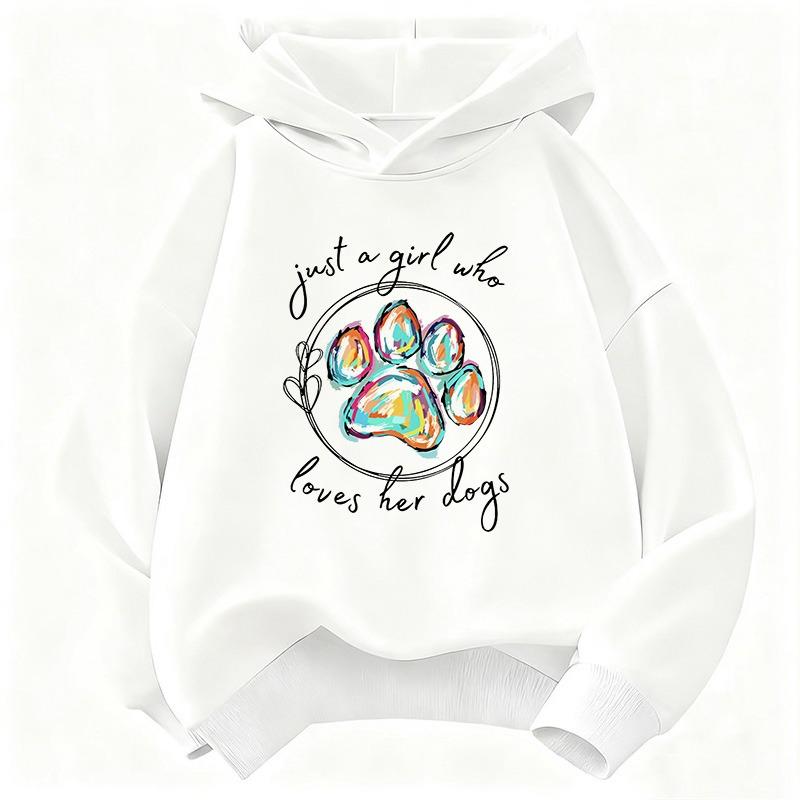 Spring Autumn Kids Hoodie Sweatshirt Animal Dog Paw Prints Graphic Print Casual Boys and Girls' Daily Wear