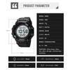 1968 Luxury Digital Stopwatch Military Alarm Clock LED Display Waterproof Wristwatch Sport Watch for Men Reloj Hombre