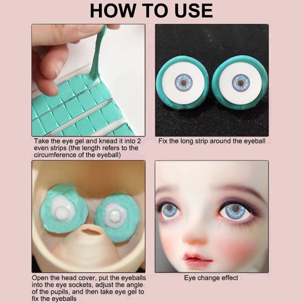 PH PandaHall 2 Paar in 2 Farben Gruselige Augäpfel, 1,25 Zoll Halbrunde Harz Bastelaugen Große Hohlaugen Bärenaugen für Halloween Party Dekoration Kunst