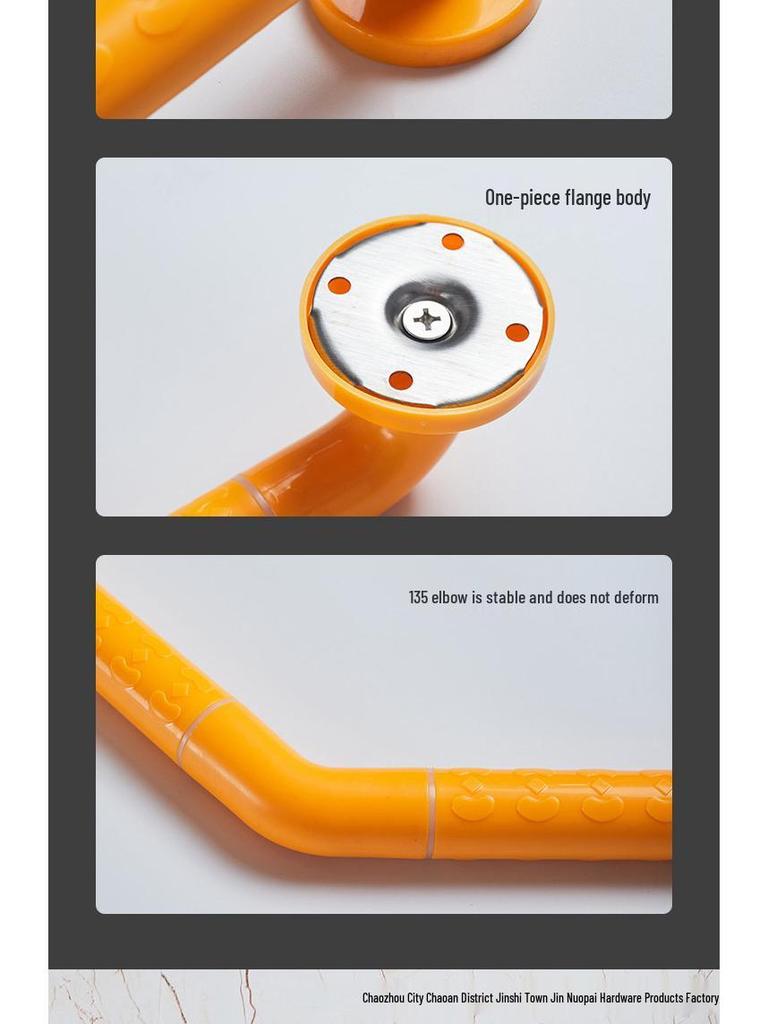 Anti-Slip L-Shaped Bathroom Handrail for Elderly and Disabled - Toilet Safety Handle