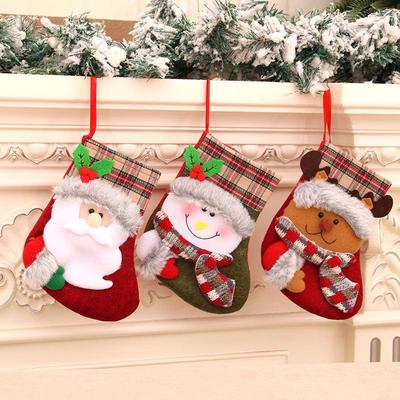 Retro Plush Christmas Stockings & Gift Bags - Holiday Decorations