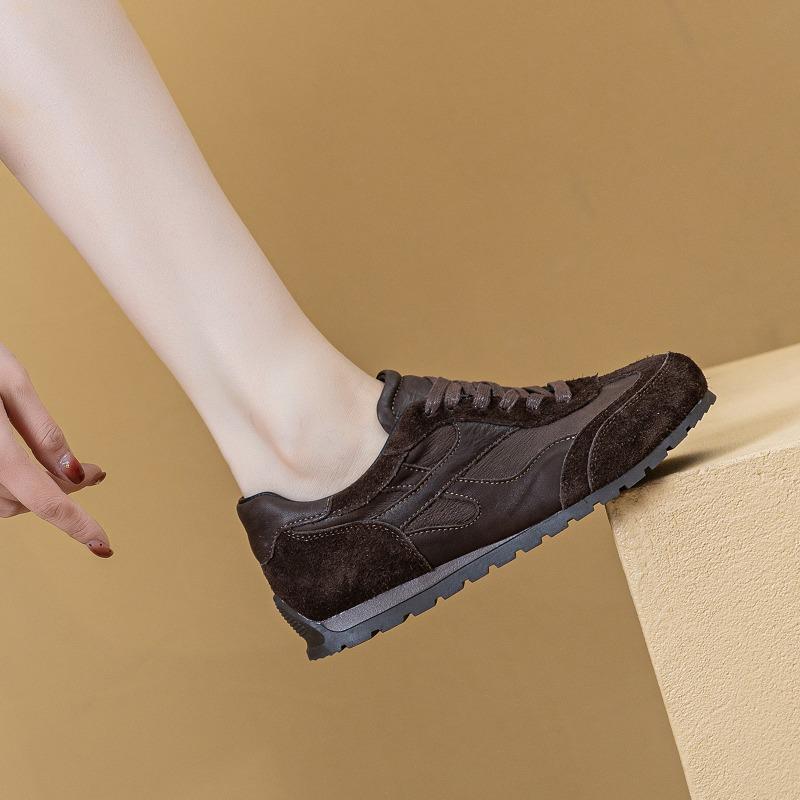 100% Genuine Leather Shoes Women Sneakers Soft Breathable Flat Casual Shoes Brand Ladies Cow Leather Shoes