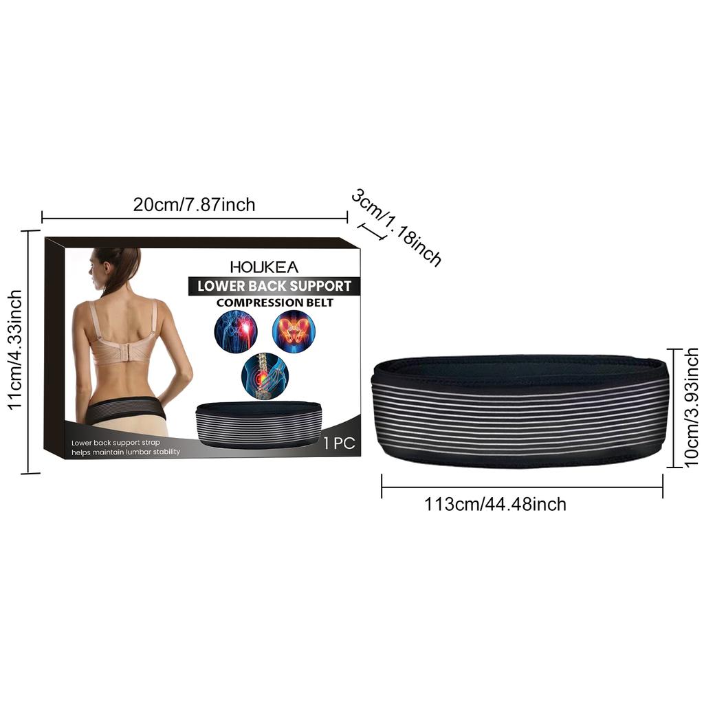 HOUKEA Lower Back Support Belt Correction Belt Sciatica Back Pain Relief Support Strap Health Care Accessory
