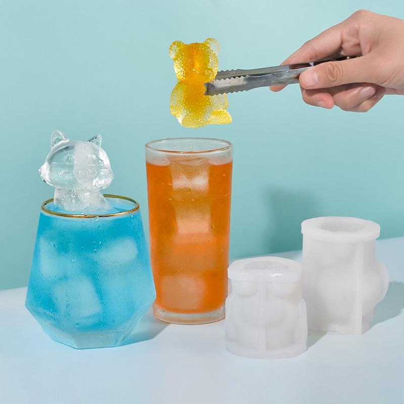 Sanxin Kleiner Bär Silikon Eiswürfel- & Mousseform für DIY Milchtee & Kaffee