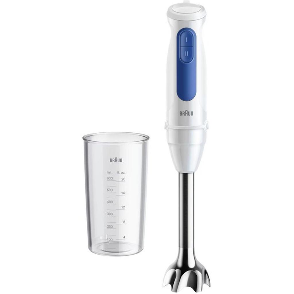 Mixeur plongeant - BRAUN - MultiQuick 3 - MQ30001M - 900 W - 2 vitesses - Blanc / Bleu