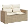 VidaXL Canapé de jardin avec coussins 2 places beige résine tressée 366078