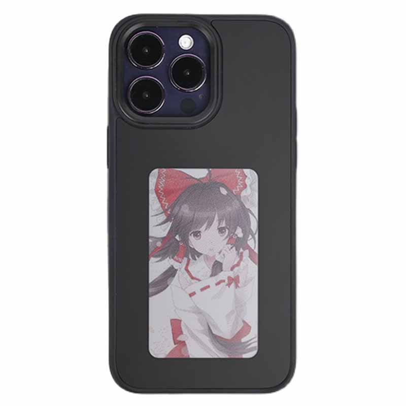 INKZONE For iPhone 14 Pro Max Case Customize Pattern PC+TPU 3-Color E Ink Case Phone Cover