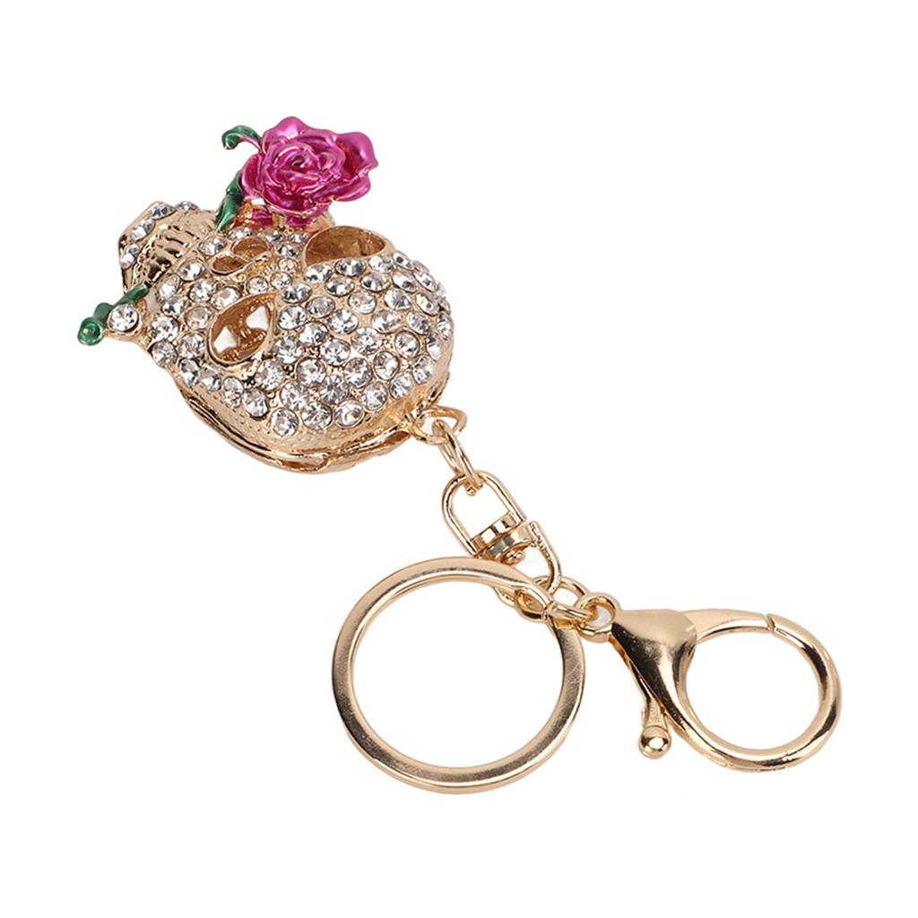 Skull Keychain Death   Flower Skull Car Keychain with Key Rings Hook Cool Keychain for Car Pendant Handbag Decor