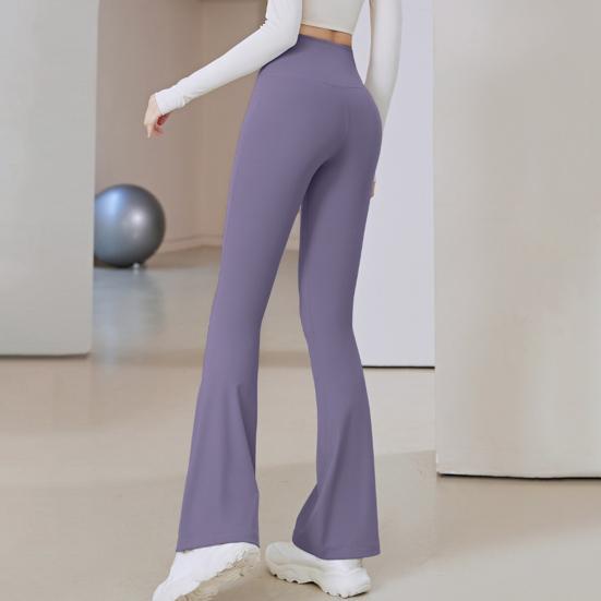 Women High Waisted Flaring Leggings Tummy Control Hip Lifting Yoga Pants Stretch No Front Seam Bell Bottoms Workout Trousers