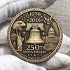 US 250th Anniversary Souvenir Coin Double-Sided Carved United States History Commemorative Badge