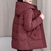 Plus Size XL-5XL Middle Age Women's Winter Jackets Hooded Elegant Loose Thick Warm Embroidery Parkas Female Coats