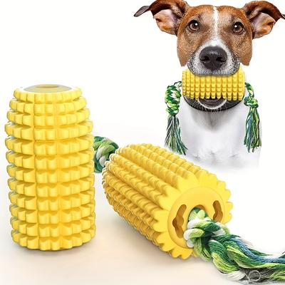 Extra Robuste Kauspielzeuge für Hunde - Interaktives Quietsch-Beißhilfe für Aggressive Kauer - Natürliches Maiskolben-Design für S M L Rassen