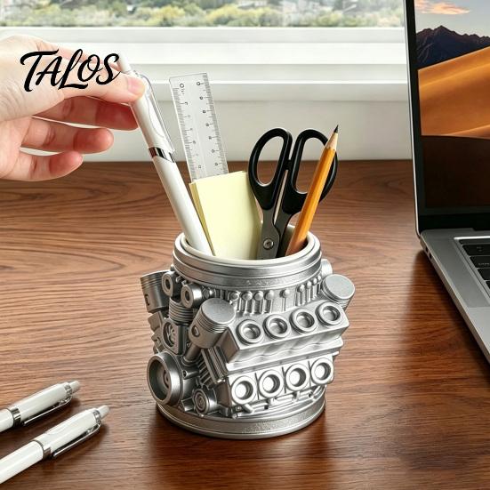 Model Talos Engine Držák na pera a tužky, Kreativní organizér na stůl pro domácí kancelář, Úložný prostor na psací potřeby na stůl, Dárek pro automobilové nadšence, Mechaniky a inženýry