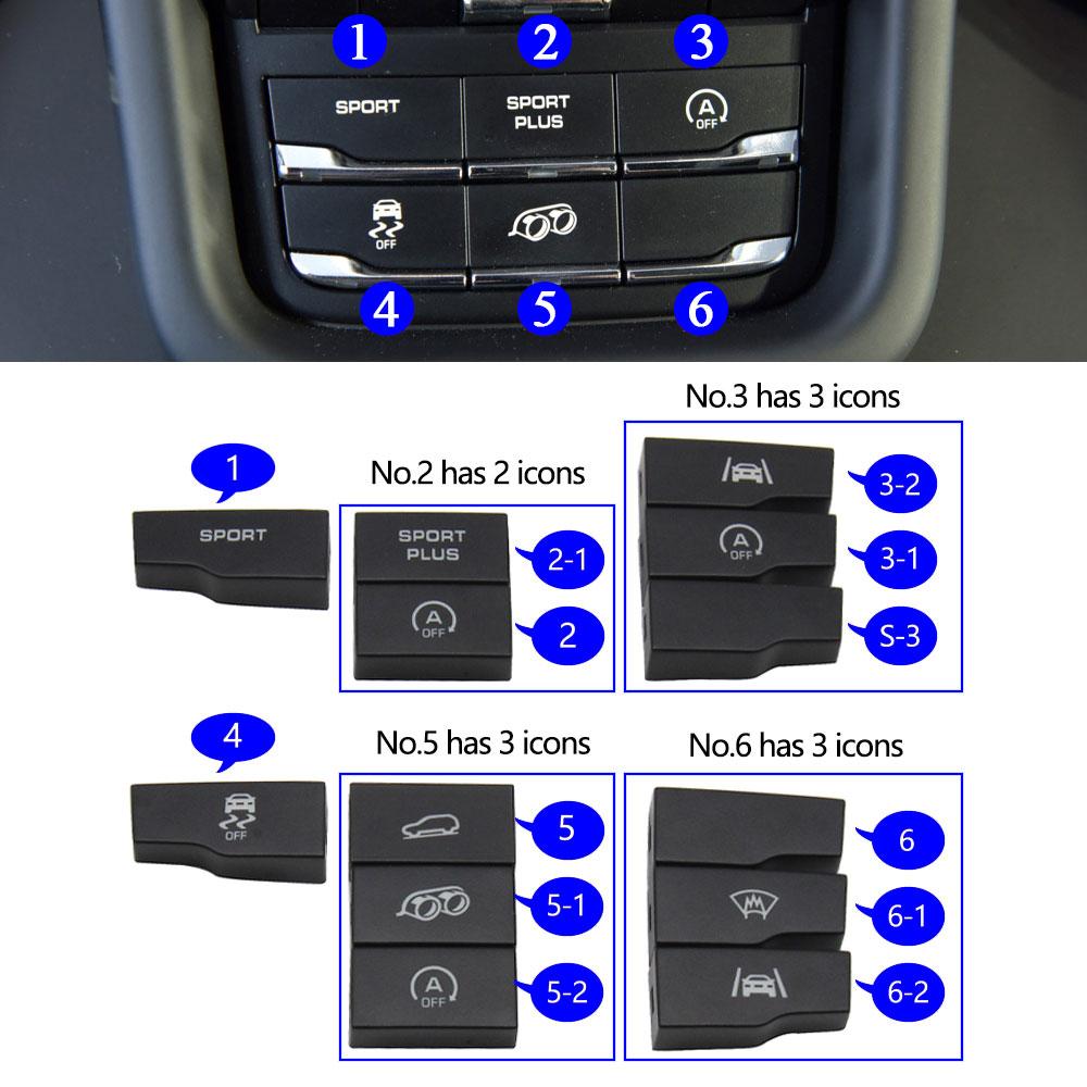 Car Front Console Drive Mode Suspension Sport Button Center Traction Control Switch For Porsche Cayenne 7P5 2010-2018