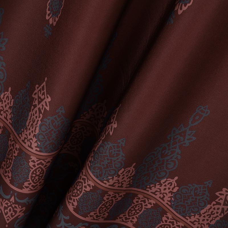 ZANZEA Women Casual Round Neck Long Sleeve Print Muslim Long Dress